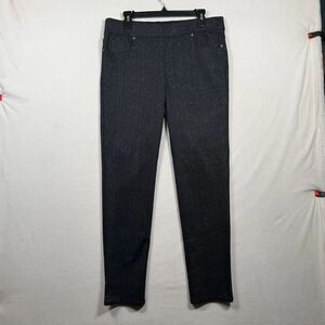 Gloria Vanderbilt Pull On Ponte Pants Womens 14 Average Black Stretch Slim